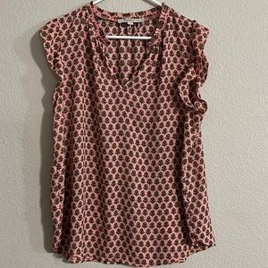 Loft Patterned Blouse / Size Large